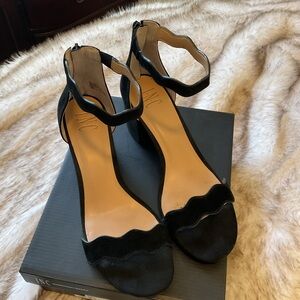 INC International Concepts Hadwin block heel Black Suede Heels
